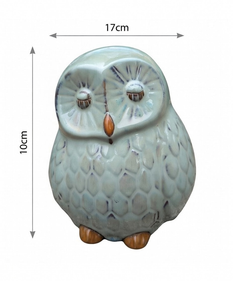 The Napping Oscar Wilde Owl Ceramic Garden Ornament